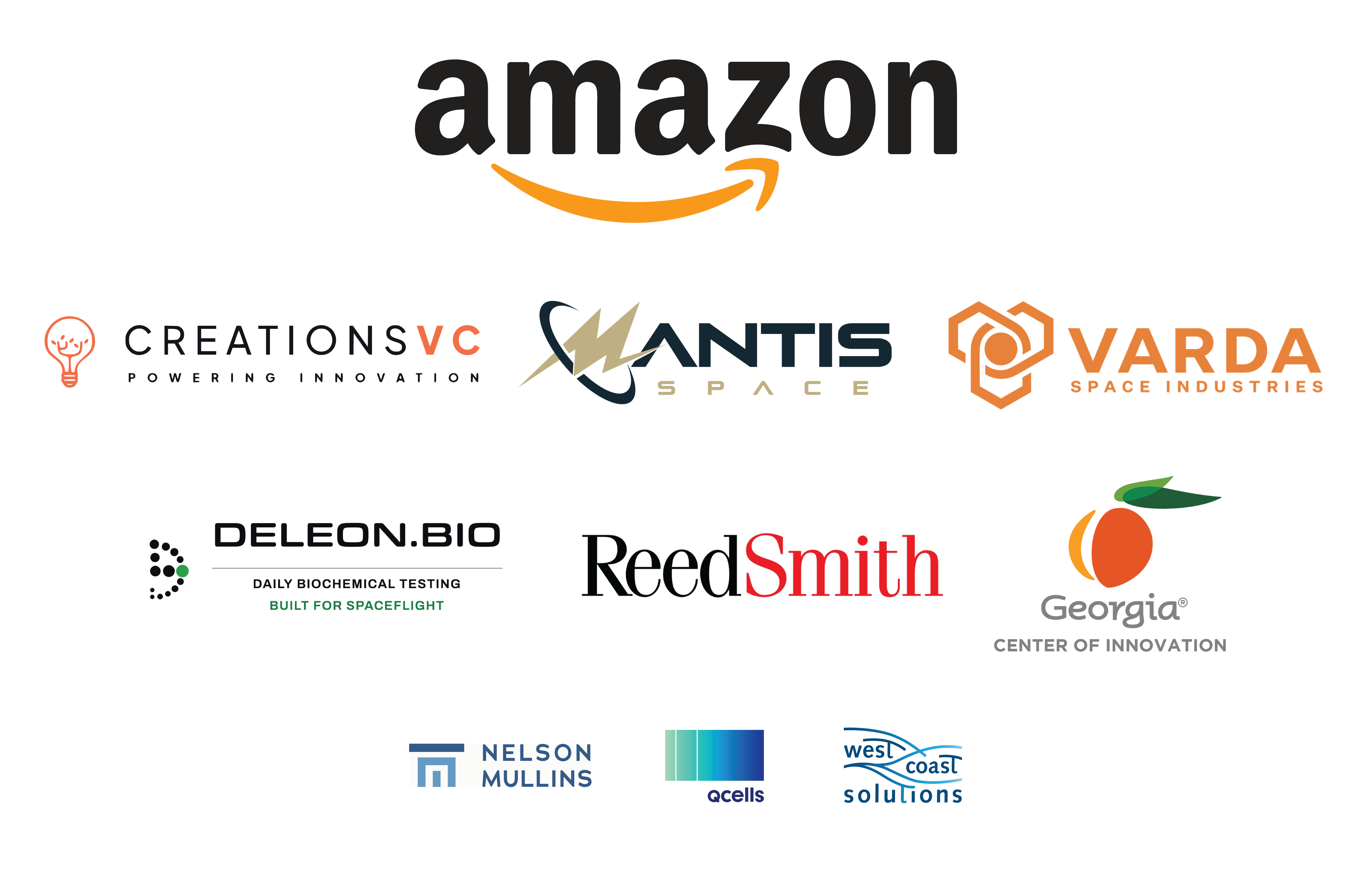Amazon, Mantis Space, Creations VC, Varda Space Industries, Deleon Biotesting, Reed Smith,Georgia Center of Innovation, Nelson Mullins, West Coast Solutions