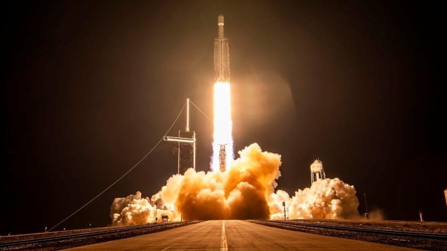 Powered by 27 Merlin engines, generating more than five million pounds of combined thrust, a SpaceX Falcon Heavy rocket lifts off from Launch Complex (LC)-39A at NASA’s Kennedy Space Center, Dec. 28, 2023 at 8:07 p.m. EST, carrying the U.S. Space Force (USSF)-52 mission into Earth orbit. The Falcon Heavy carried the seventh mission of the X-37B Orbital Test Vehicle, which is an experimental test program to demonstrate technologies for a reliable, reusable, unmanned space test platform for the USSF.
