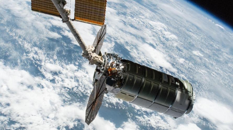 Northrop Grumman's Cygnus XL cargo craft approaches the International Space Station